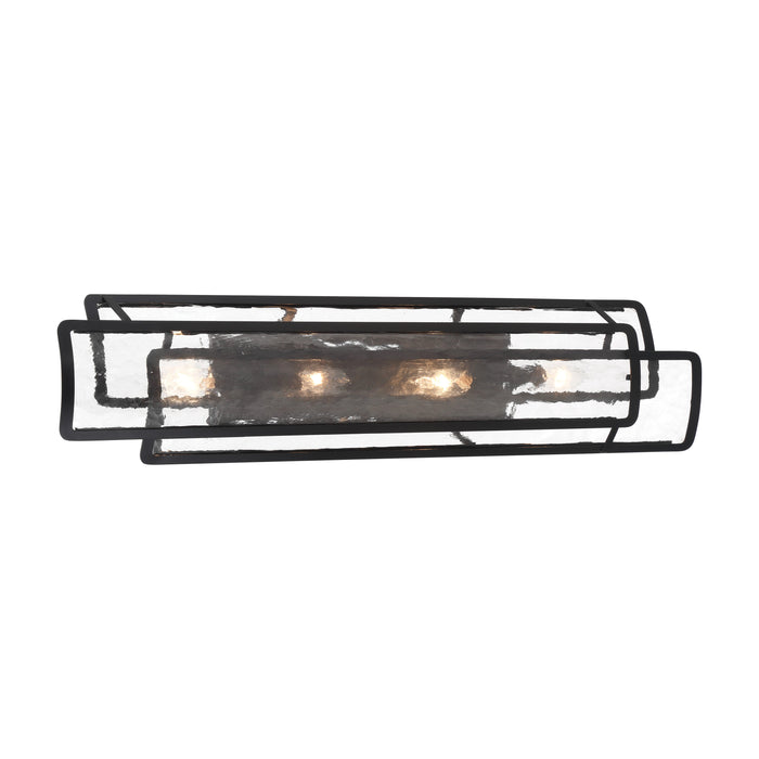 Bella Collina 4 Light Bath Vanity in Coal Finish with Clear Rock-Pressed Glass - Minka-Lavery