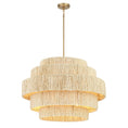 Load image into Gallery viewer, Caviana 6 Light Pendant in Signature Brass Finish with Natural Abaca Shade - Minka-Lavery
