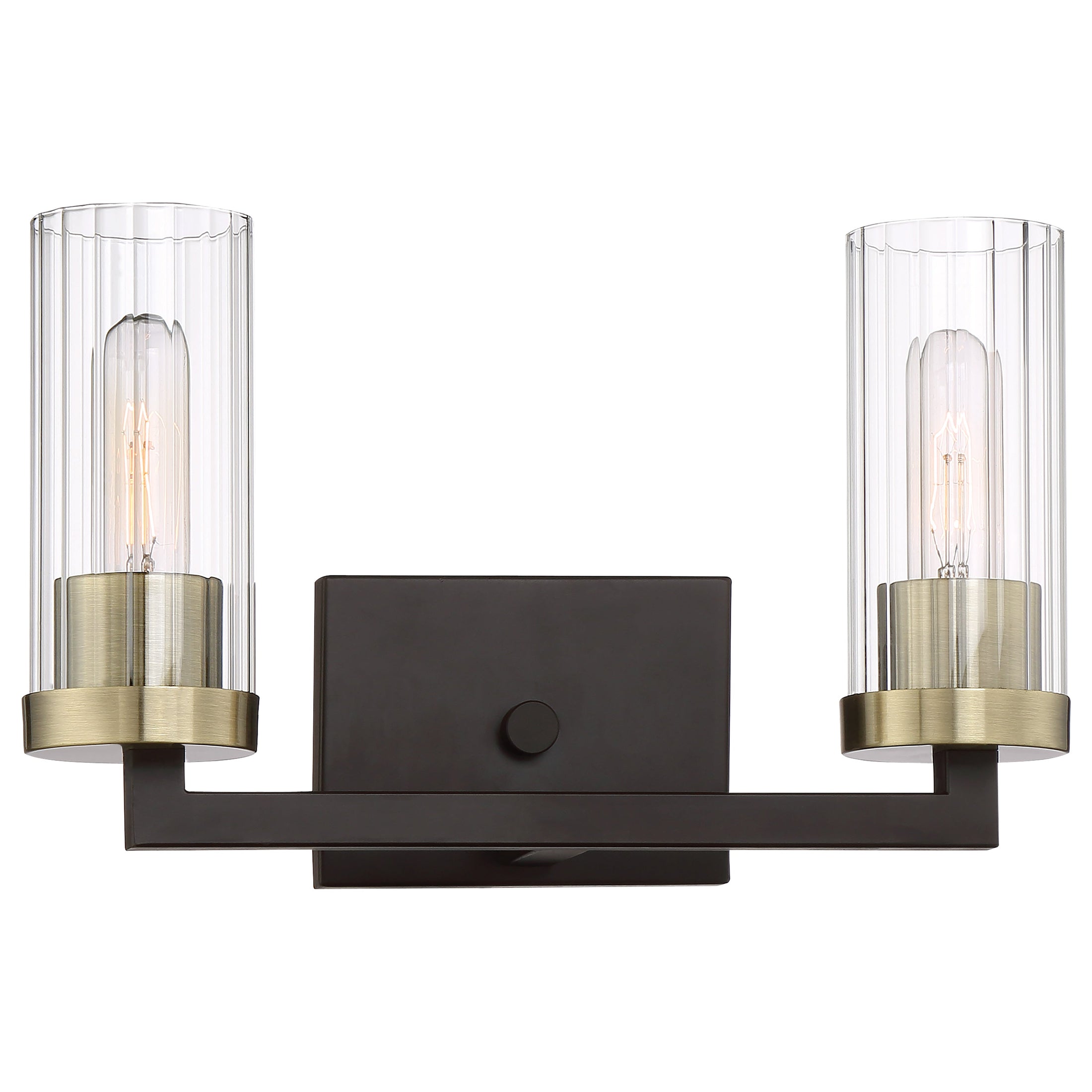 Ainsley Court 2 Light Bath in Aged Kinston Bronze with Brushed Brass Highlights - Minka-Lavery