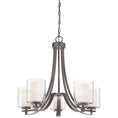 Load image into Gallery viewer, Parsons Studio 5 Light Chandelier in Smoked Iron Finish with Clear and Etched White Glass - Minka-Lavery
