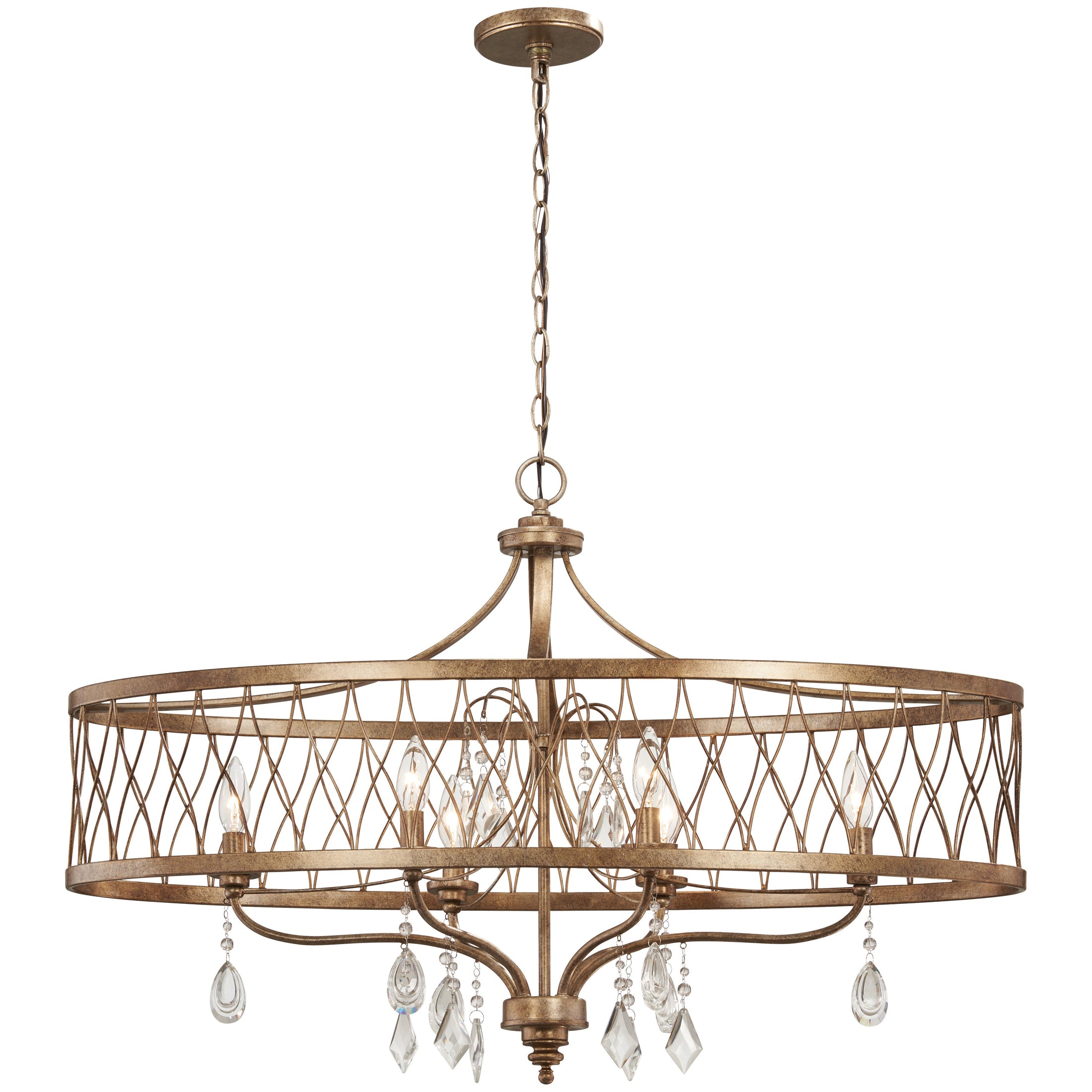 West Liberty 6 Light Island Light in Olympus Gold Finish - Minka-Lavery