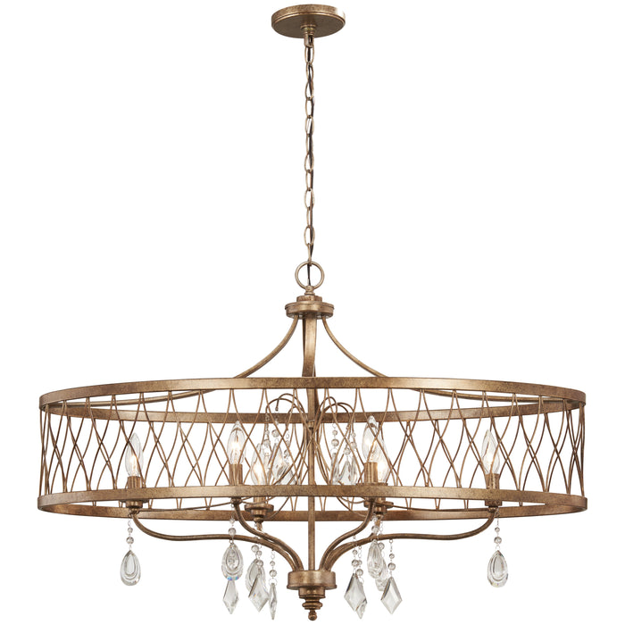 West Liberty 6 Light Island Light in Olympus Gold Finish - Minka-Lavery