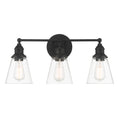 Load image into Gallery viewer, Barwell 3 Light Vanity in Coal Black Finish with Clear Glass - Minka-Lavery
