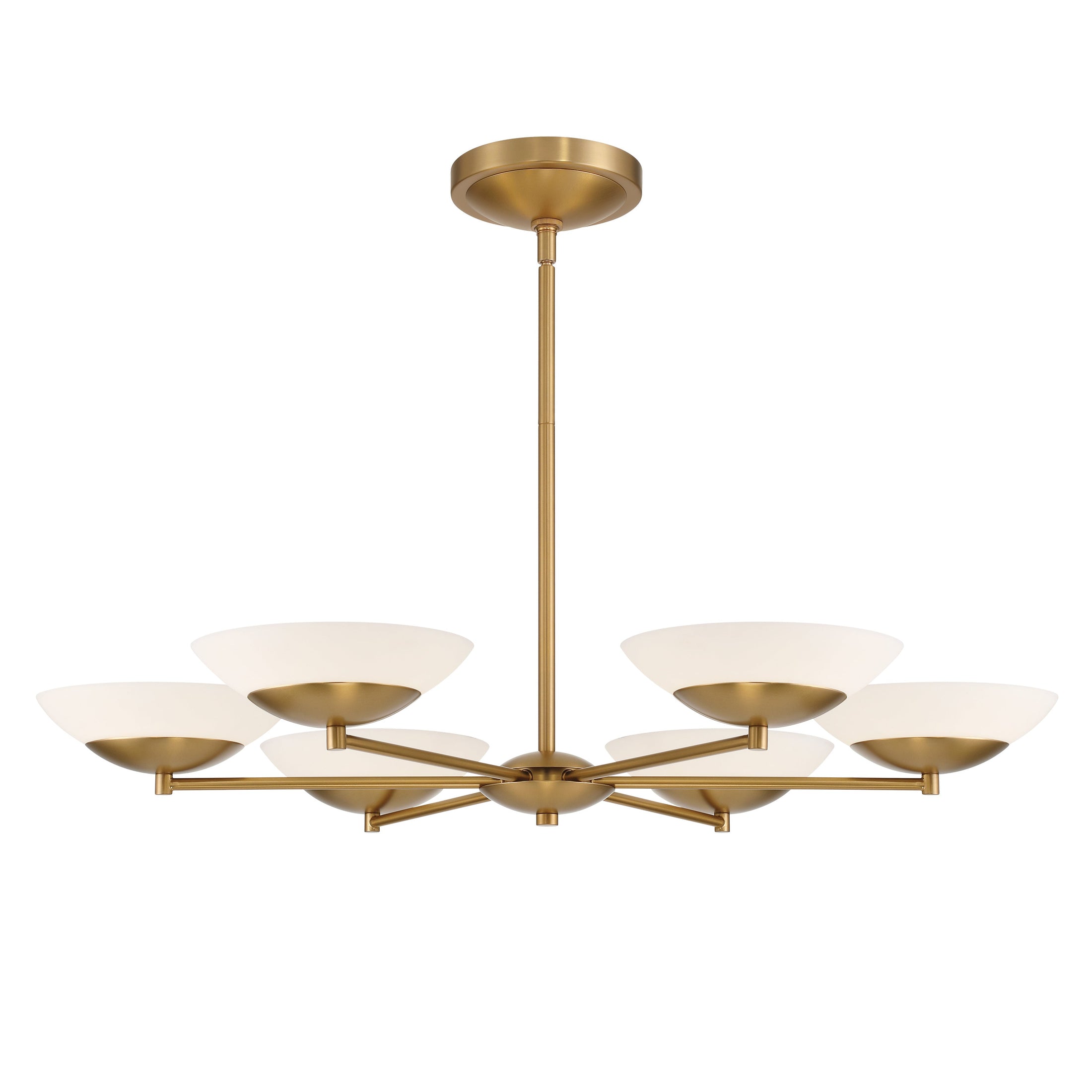 Solara LED Chandelier - Legacy Brass with  Faux Alabaster - Minka-Lavery