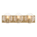 Elora 3-Light Vanity - Legacy Brass with Clear Textured Handmade Glass - Minka-Lavery
