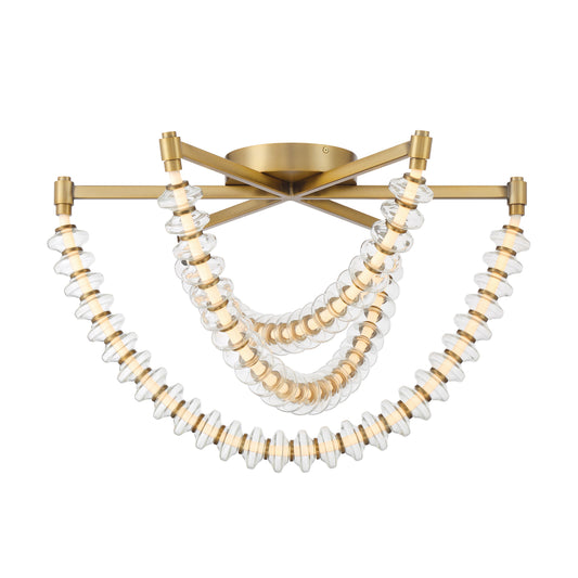 Pearl LED Flush Mount - Legacy Brass with Clear Glass - Minka-Lavery