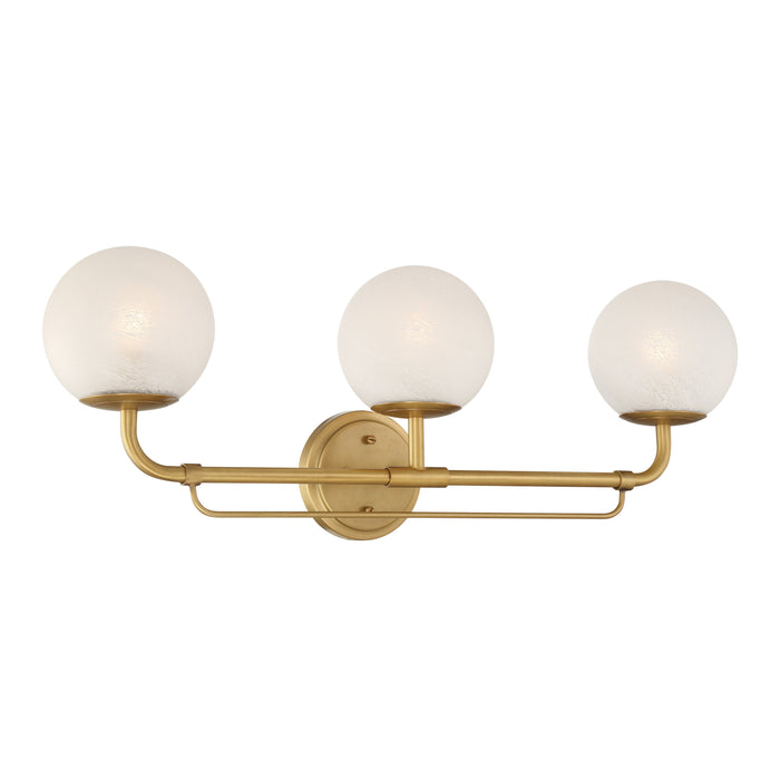 Whitehall 3-Light Vanity - Legacy Brass with Etched Alabaster Glass - Minka-Lavery