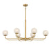 Whitehall 6-Light Island - Legacy Brass with Etched Alabaster Glass - Minka-Lavery