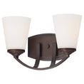 Load image into Gallery viewer, Overland Park 2 Light Bath in Vintage Bronze with Etched White Glass - Minka-Lavery
