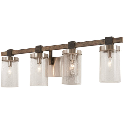 Bridlewood 4 Light Bath in Stone Grey with Brushed Nickel Finish with Clear Seeded Glass - Minka-Lavery