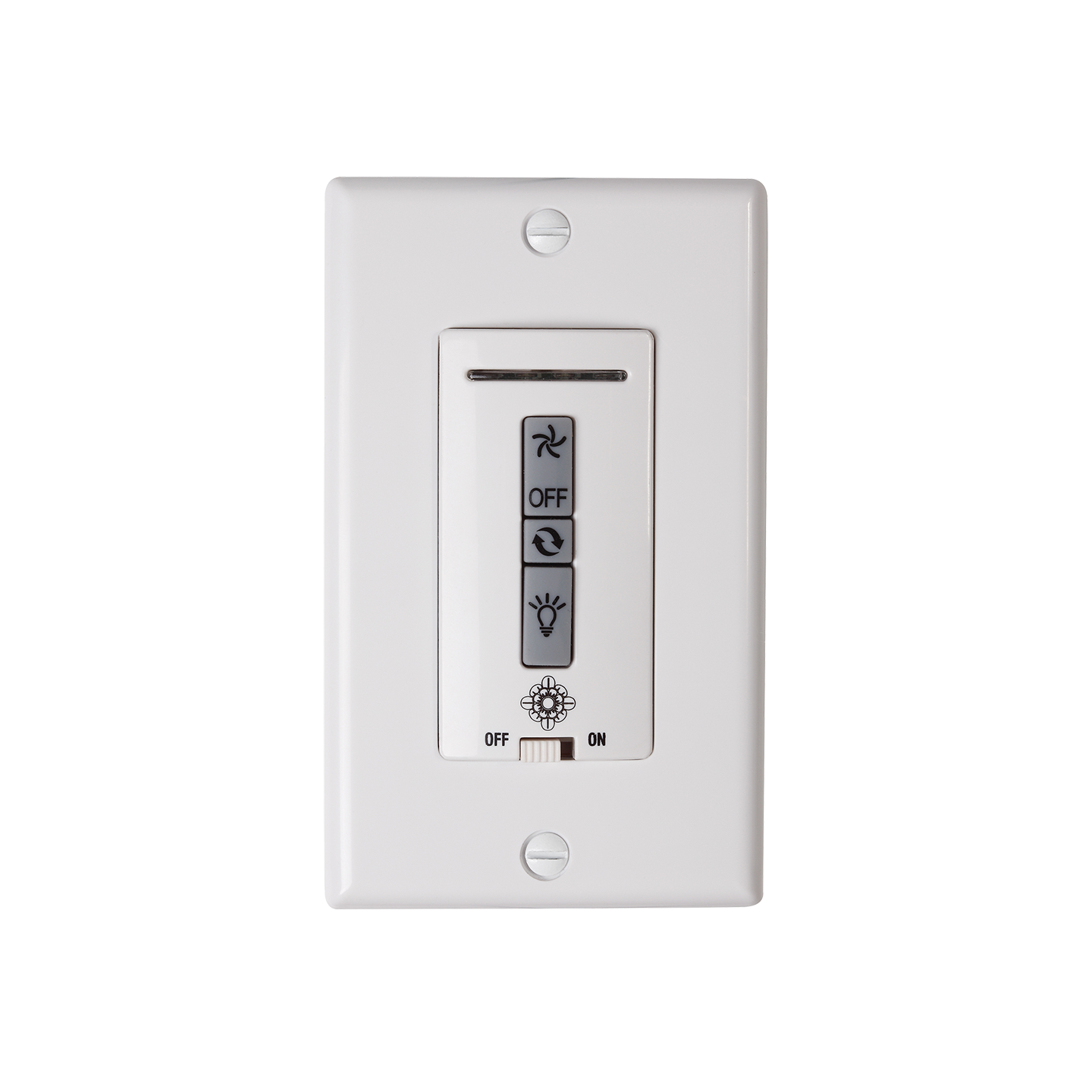 Hardwired remote WALL CONTROL ONLY. Fan reverse, speed, and downlight control.