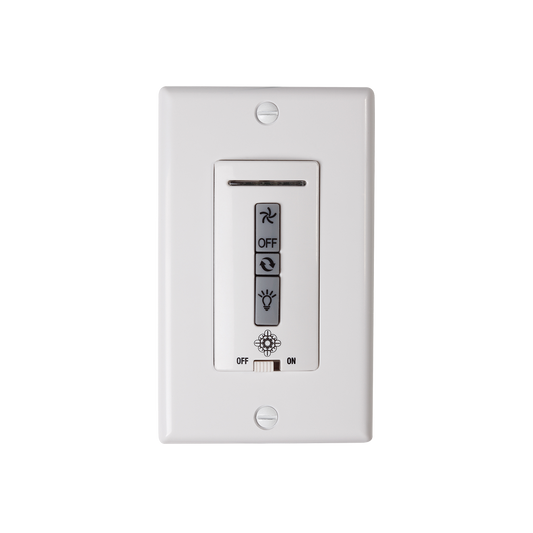 Hardwired remote WALL CONTROL ONLY. Fan reverse, speed, and downlight control.