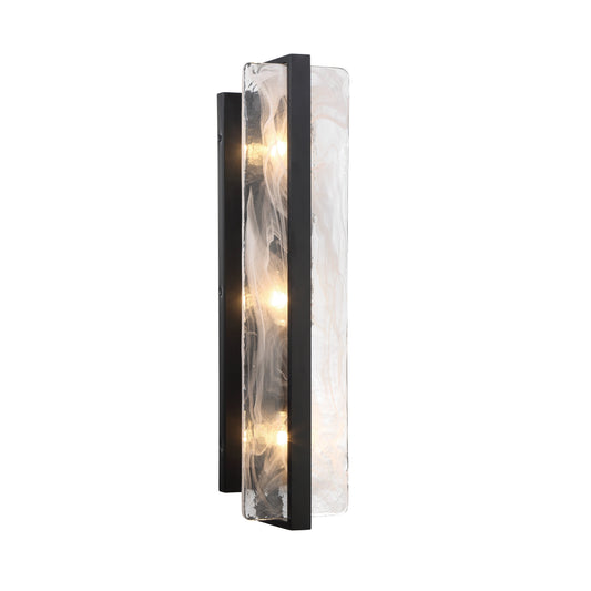 Cloud Break 3 Light Wall Sconce with Cloud Glass in a Coal Black Finish - Minka-Lavery