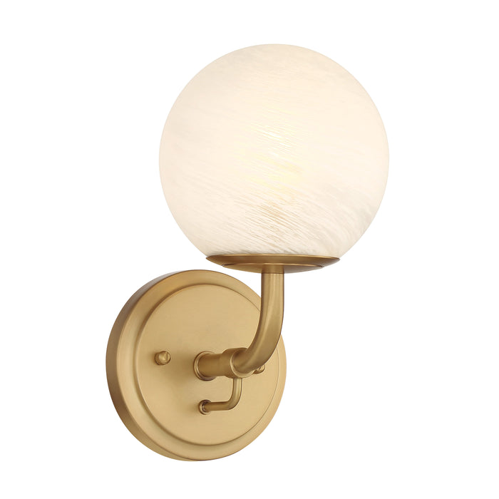 Whitehall 1-Light Vanity - Legacy Brass with Etched Alabaster Glass - Minka-Lavery