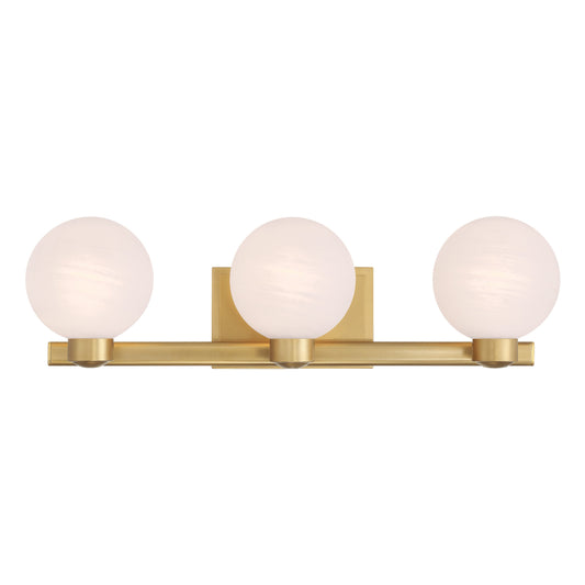 Mooncrest 3-Light Vanity - Legacy Brass with Etched Alabaster Glass - Minka-Lavery
