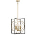 Titans Trace 4 Light Pendant with Sand Coal and Painted Honey Gold Finish - Minka-Lavery