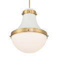 Load image into Gallery viewer, Purelight 1-Light Pendant - Off White Cream and Legacy Brass with Etched Opal Glass - Minka-Lavery
