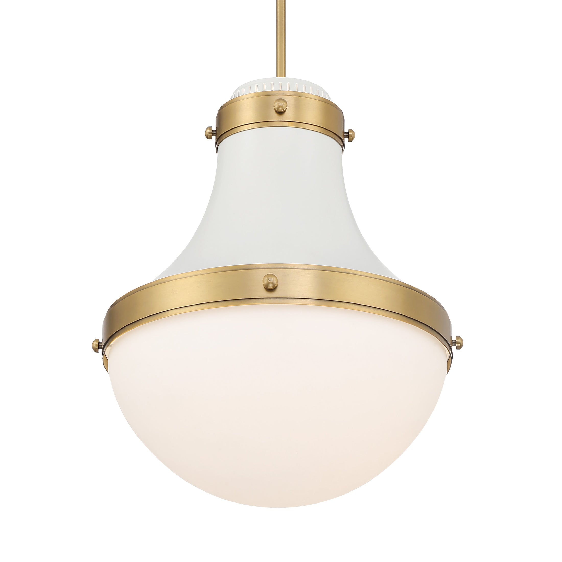 Purelight 1-Light Pendant - Off White Cream and Legacy Brass with Etched Opal Glass - Minka-Lavery