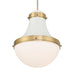 Purelight 1-Light Pendant - Off White Cream and Legacy Brass with Etched Opal Glass - Minka-Lavery