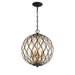 Gilded Glam 4 Light Pendant in Sand Coal with Painted and Plated Honey Gold - Minka-Lavery