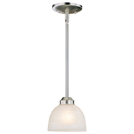 Paradox™ 1 Light Mini Pendant in Brushed Nickel Finish with Etched Marble Glass - Minka-Lavery