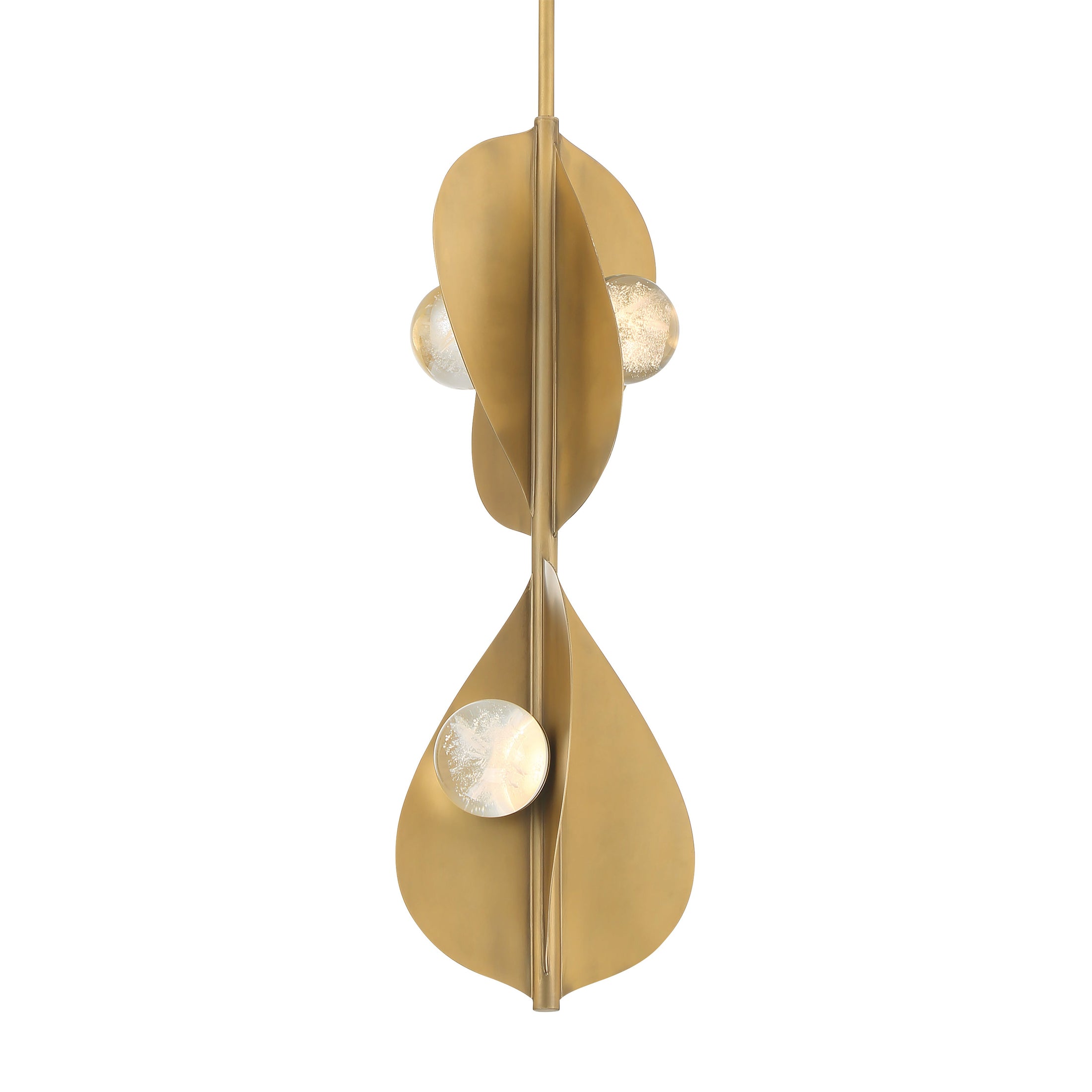 Pod LED Pendant - Legacy Brass with Faux Cloud Glass - Minka-Lavery