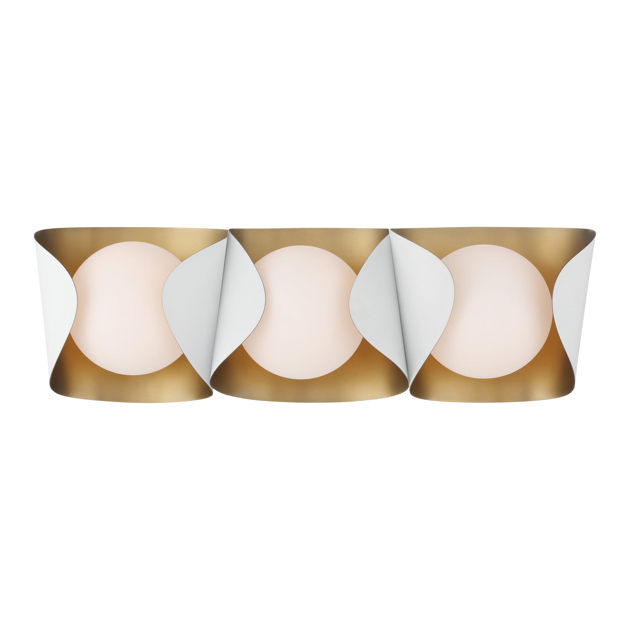 Flare 3-Light Vanity - Sand White and Legacy Brass with Etched Opal Glass - Minka-Lavery