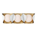 Flare 3-Light Vanity - Sand White and Legacy Brass with Etched Opal Glass - Minka-Lavery