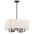 Load image into Gallery viewer, Upham Estates 8 Light Pendant in Coal and Polished Nickel Finish with White Line Shade - Minka-Lavery
