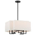 Upham Estates 8 Light Pendant in Coal and Polished Nickel Finish with White Line Shade - Minka-Lavery
