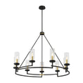 Load image into Gallery viewer, Hillstone 9 Light Chandelier in Sand Coal and Soft Brass Finish with Clear Glass - Minka-Lavery

