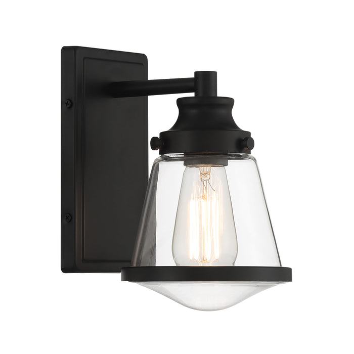 Mannsdale 1 Light Bath Vanity in Coal Black, Reversible with Clear Glass - Minka-Lavery