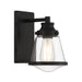 Mannsdale 1 Light Bath Vanity in Coal Black, Reversible with Clear Glass - Minka-Lavery