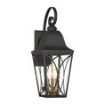 Load image into Gallery viewer, Cardigan 3 Light Outdoor Wall Mount in Sand Coal Black & Olden Brass Finish with Clear Glass - Minka-Lavery
