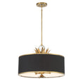 Load image into Gallery viewer, Caprio 4 Light Pendant in Natural Brushed Brass Finish and Fabric Shade - Minka-Lavery
