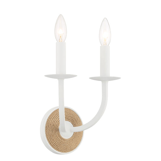 LANTON 2 Light Wall Sconce in Sand White Finish - Minka-Lavery