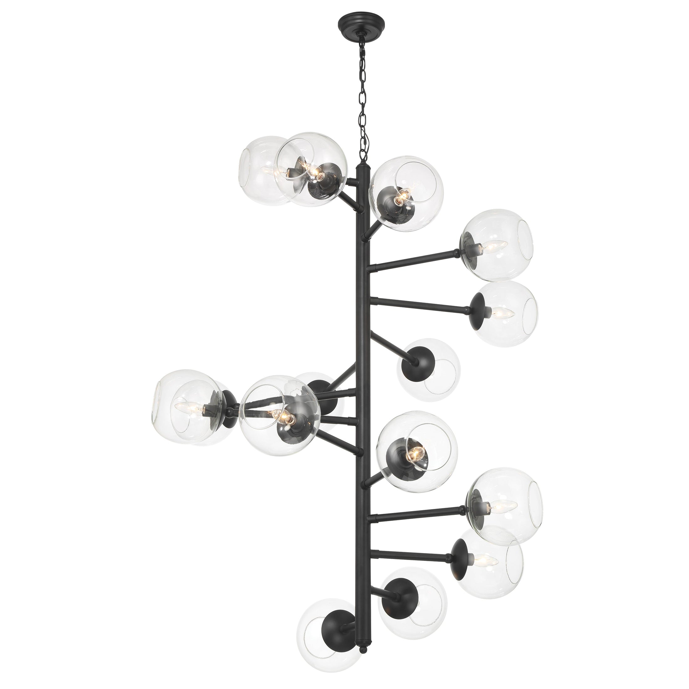 Millikan 15 Light Pendant in Coal Finish with Clear Glass - Minka-Lavery