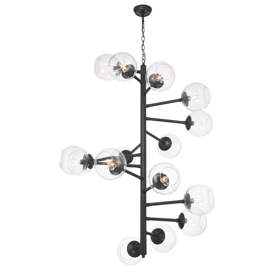 Millikan 15 Light Pendant in Coal Finish with Clear Glass - Minka-Lavery