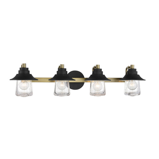 Westfield Manor 4 Light Bath in Sand Coal with Soft Brass Finish and Clear Seedy Glass - Minka-Lavery