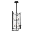 Load image into Gallery viewer, Bella Collina 6 Light Pendant in Coal Black with Clear Rock-Pressed Glass - Minka-Lavery
