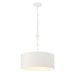 Lodelle 3 Light Pendant in Sand White Finish with White Cotton Rope Shade - Minka-Lavery