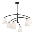 Load image into Gallery viewer, Headington 6 Light Chandelier in Coal Black Finish with White Linen Shade - Minka-Lavery
