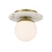 Orban 1 Light Semi Flush in Soft Brass Finish with Etched Opal Glass - Minka-Lavery
