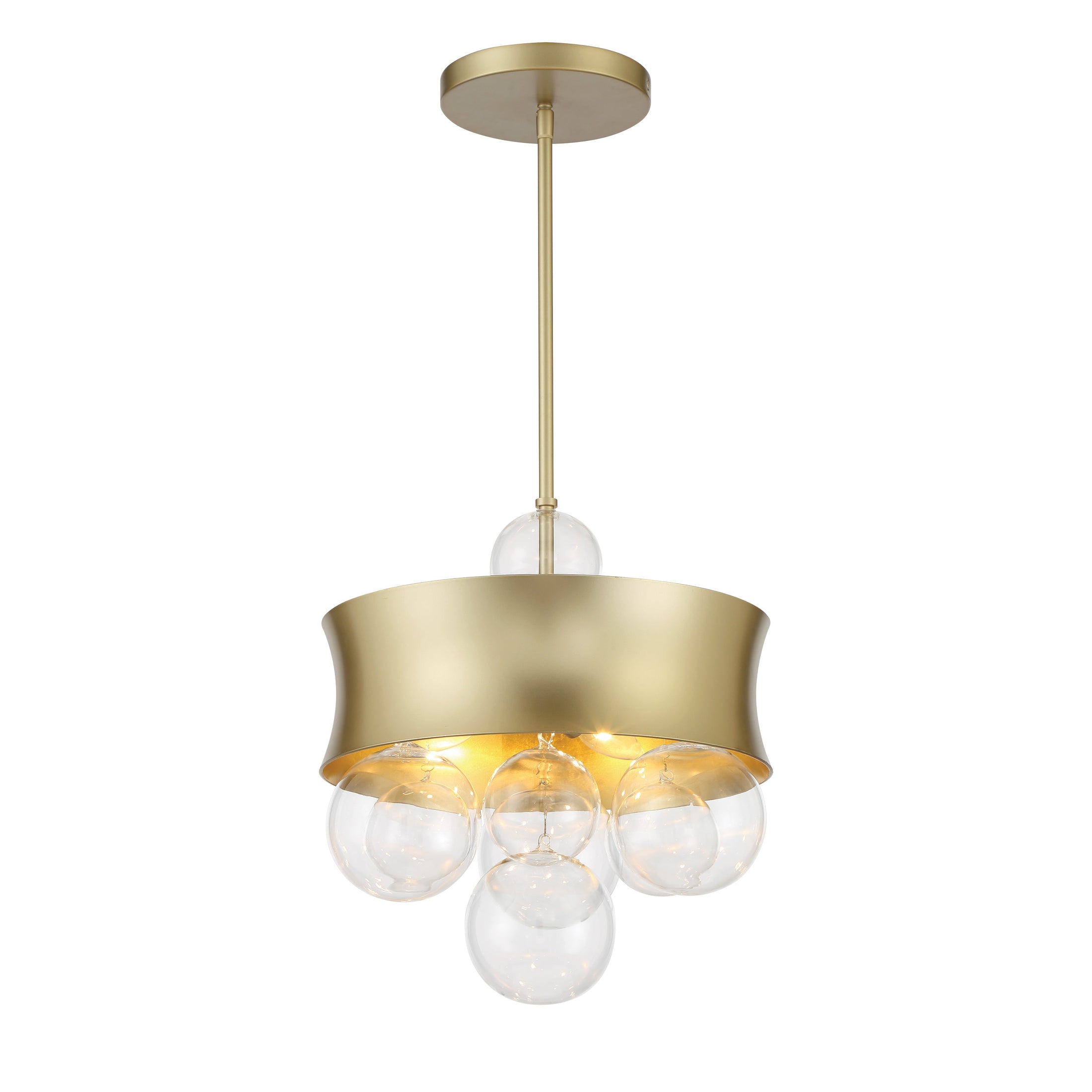 Verdi Square by Robin Baron 3 Light Convertible Pendant in Soft Gold Finish and Clear Glass - Minka-Lavery