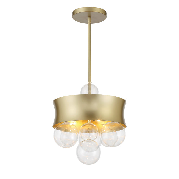 Verdi Square by Robin Baron 3 Light Convertible Pendant in Soft Gold Finish and Clear Glass - Minka-Lavery