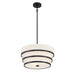 Cascade 3 Light Pendant in Coal Finish with White Linen Shade - Minka-Lavery
