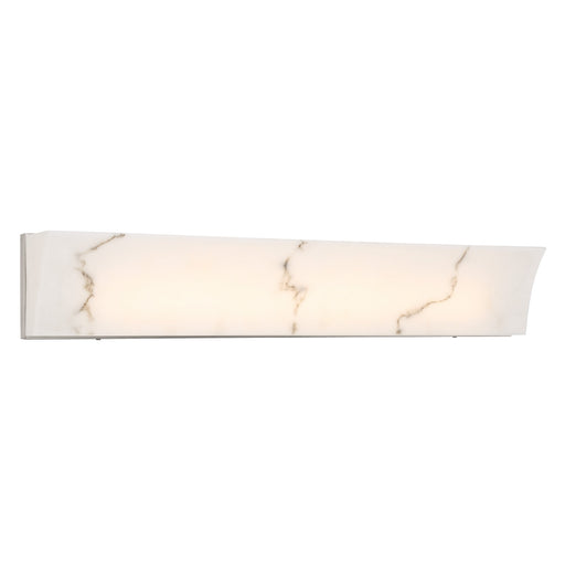 Eroles 32" LED Bath Vanity in Brushed Silver Finish with Faux Alabaster - Minka-Lavery