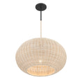 Load image into Gallery viewer, Modjeska 1 Light Pendant in Coal Finish with Natural Rattan Shade - Minka-Lavery
