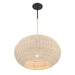 Modjeska 1 Light Pendant in Coal Finish with Natural Rattan Shade - Minka-Lavery