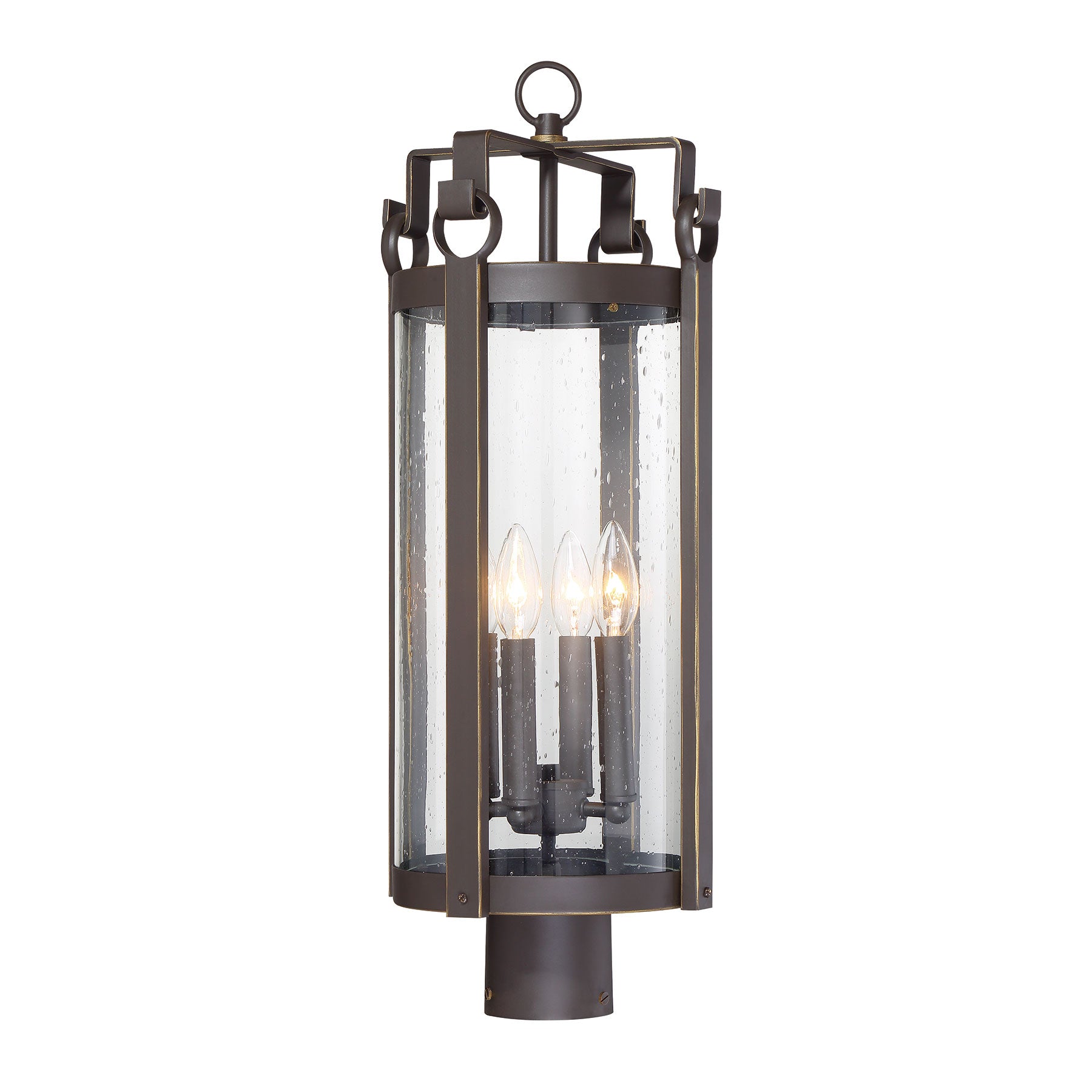 Somerset Lane Outdoor Post Mount with Dakota Bronze finish and Clear Seeded Glass - Minka-Lavery